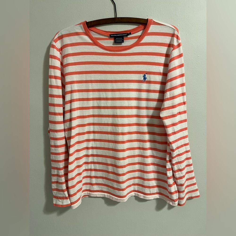 Ralph Lauren Sport Women’s Longsleeve stripe crewneck top Large